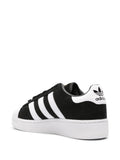 adidas Superstar Xlg Suede Leather Sneakers — Black/White/Gold-Tone — Size US M 9.5 - US W 11 — Back View