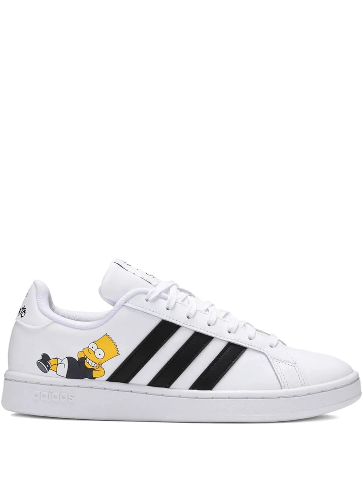 adidas Grand Court The Simpsons Sneakers — White — Size US M 8.5 - US W 10 — Front View