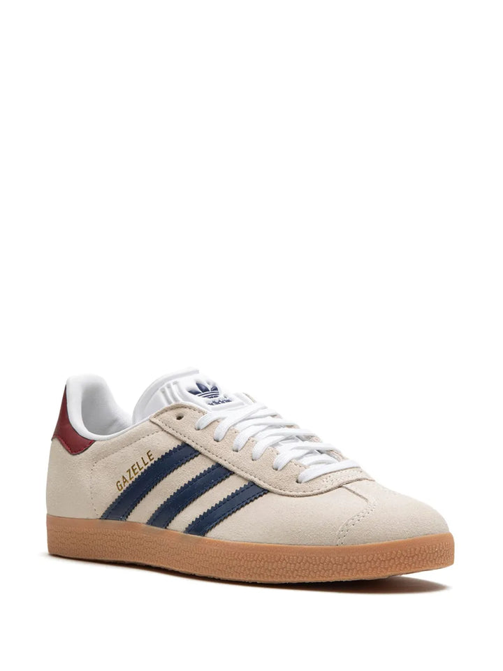 adidas Gazelle Off White Sneakers — Off-White/Burgundy — Size US M 6 - US W 7.5 — Side View