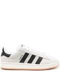 adidas Campus Low-Top Suede Sneakers — Light Grey/Black — Size US M 9.5 - US W 11 — Front View