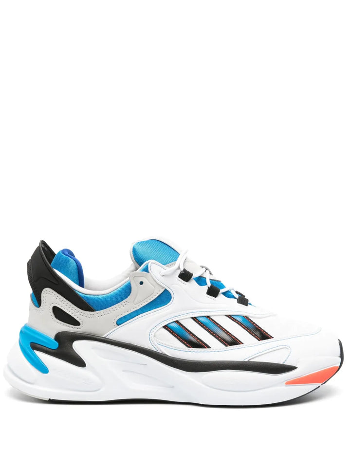 adidas Originals Ozmorph Low-Top Sneakers — White/Sky Blue/Black — Size US M 4.5 - US W 6 — Front View
