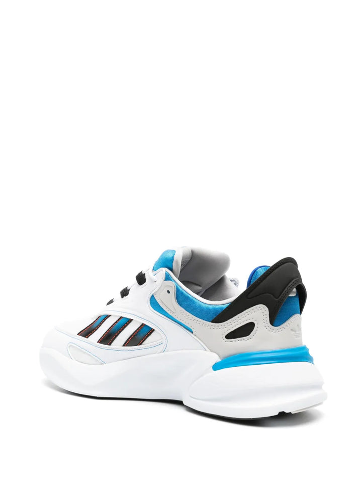 adidas Originals Ozmorph Low-Top Sneakers — White/Sky Blue/Black — Size US M 4.5 - US W 6 — Back View
