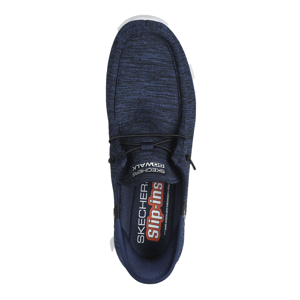 Skechers Go Walk Max - Free Hands — Charcoal And Black Textile — Size D — Width 8 — Back View