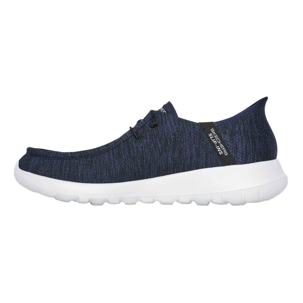 Skechers Go Walk Max - Free Hands — Charcoal And Black Textile — Size D — Width 8 — Side View
