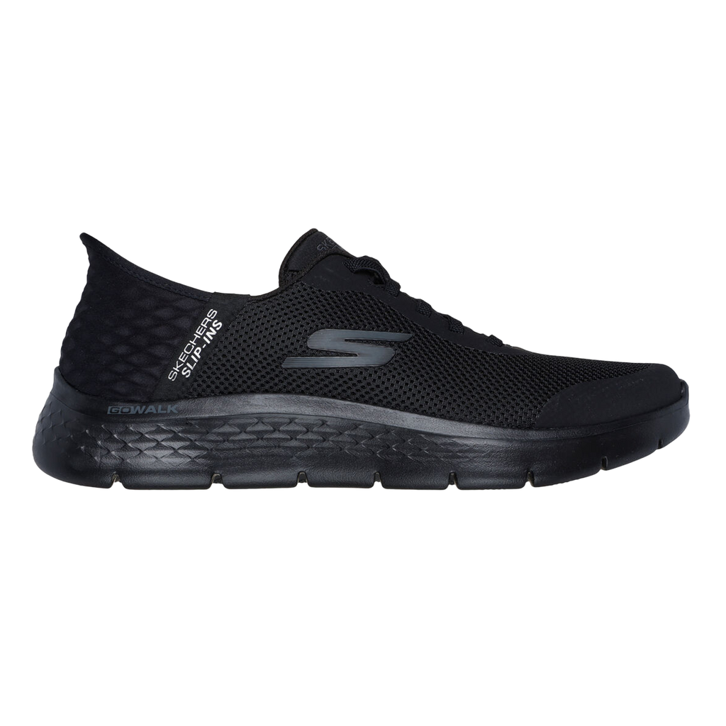 Skechers Go Walk Flex - Hands Up — Black Textile - Synthetic — Size D — Width 9 — Front View
