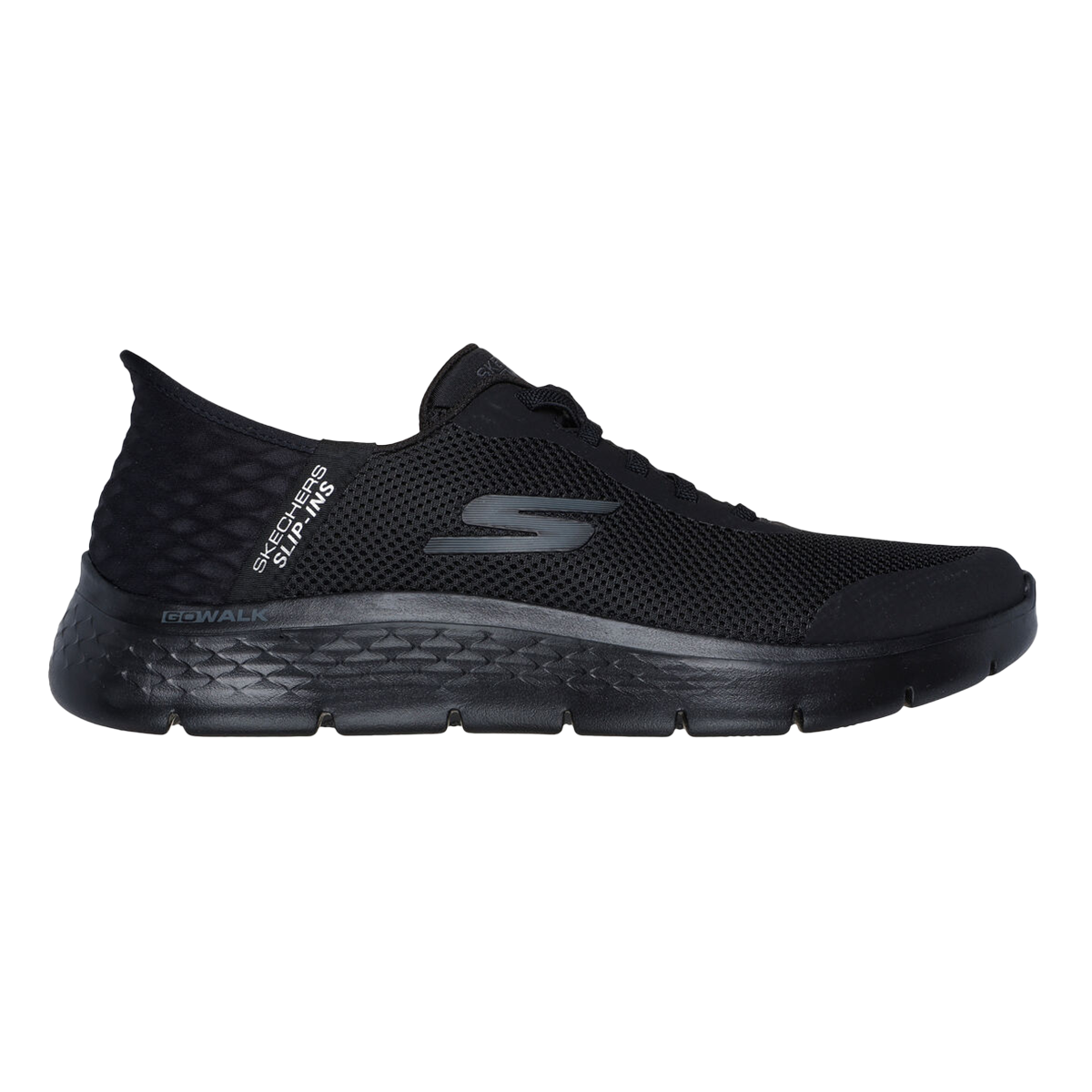 Skechers Go Walk Flex - Hands Up — Black Textile - Synthetic — Size D — Width 9 — Front View