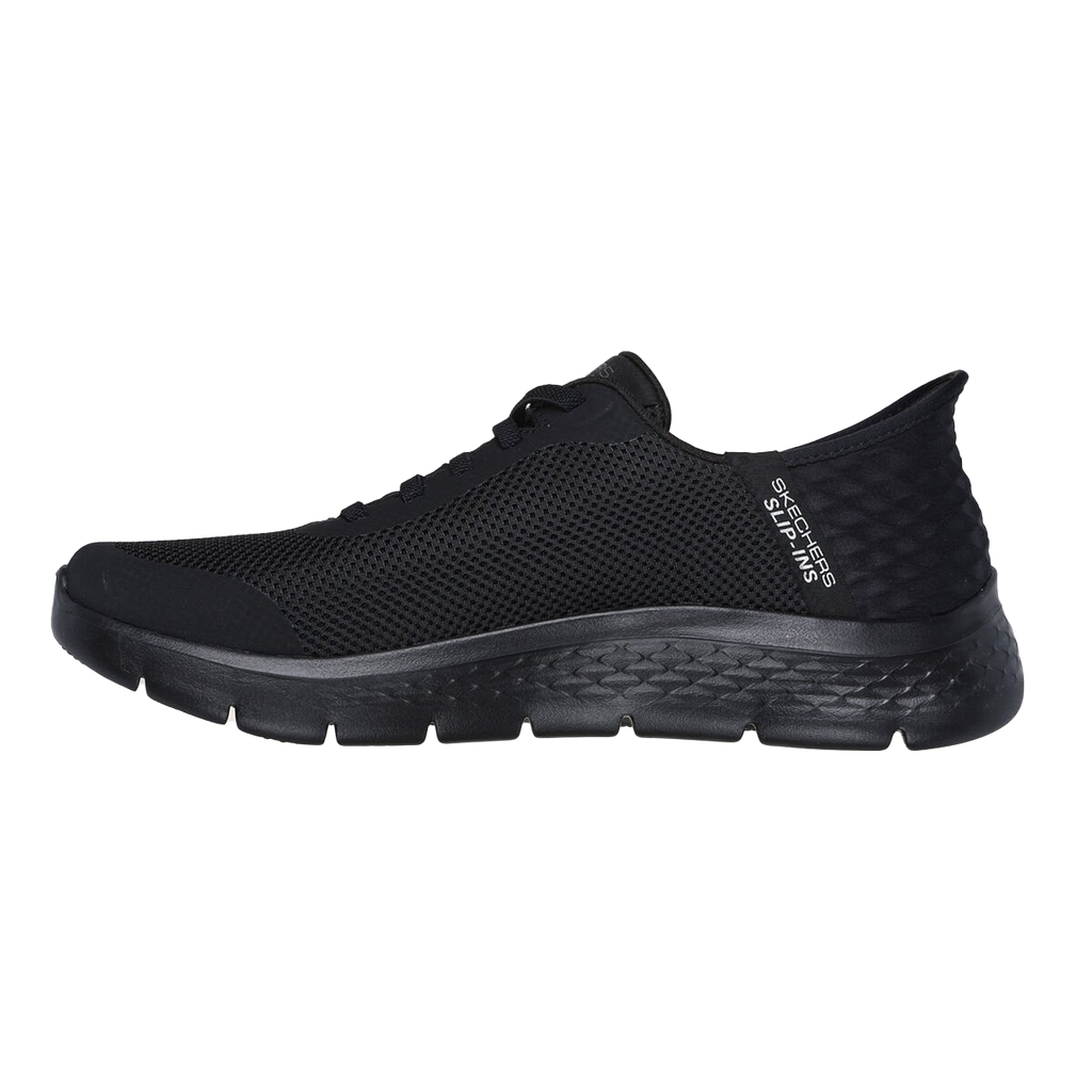 Skechers Go Walk Flex - Hands Up — Black Textile - Synthetic — Size D — Width 9 — Side View