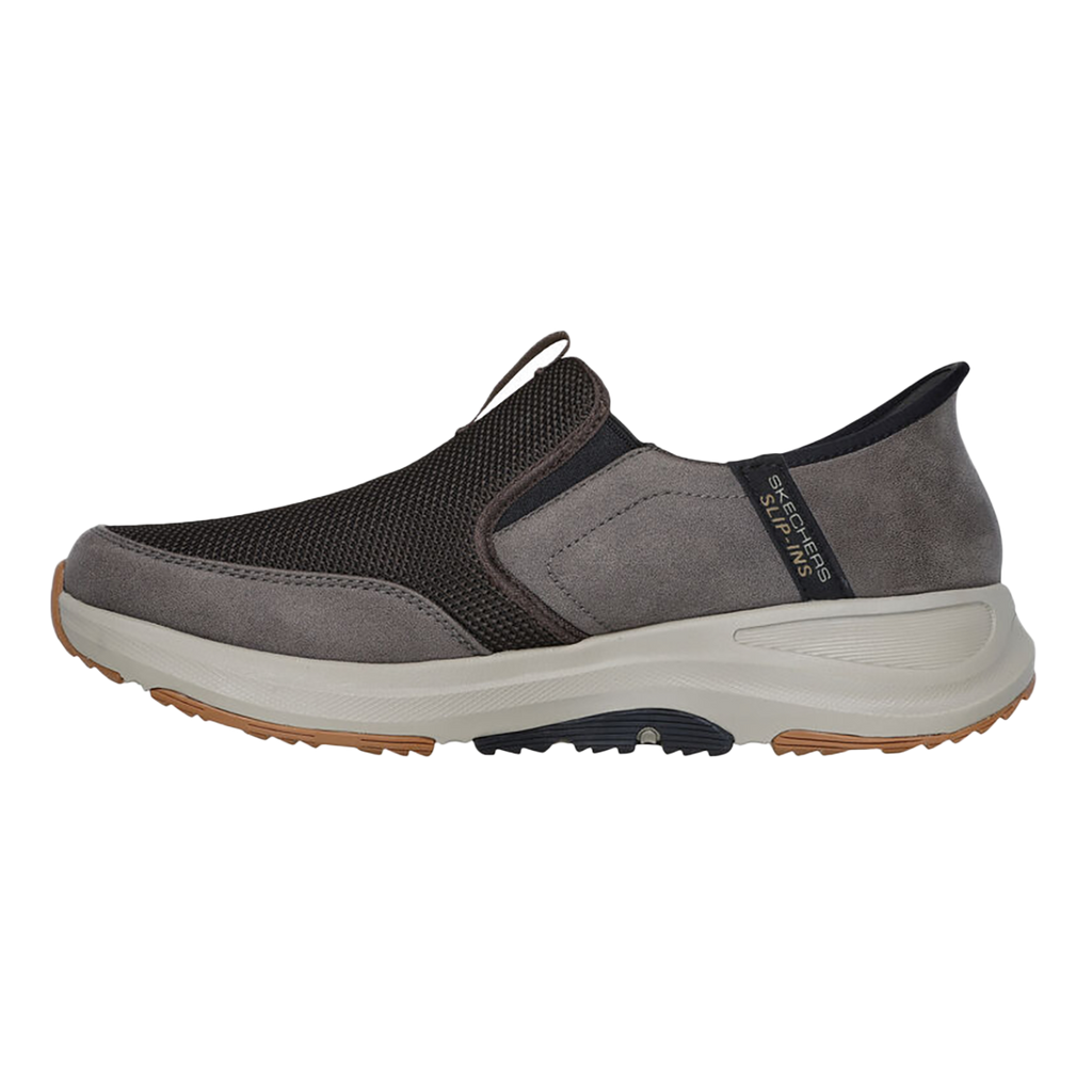 Skechers Go Walk Outdoor - Andes — Brown Textile - Leather — Size 2E — Width 8 — Side View