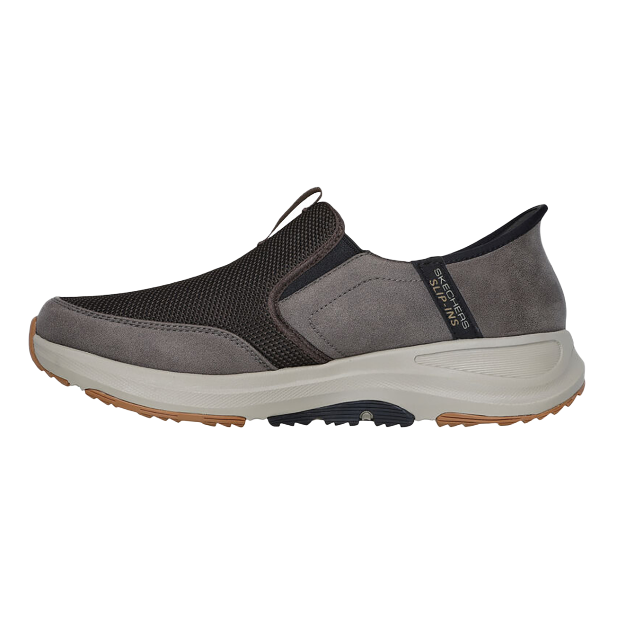 Skechers Go Walk Outdoor - Andes — Brown Textile - Leather — Size 2E — Width 8 — Side View