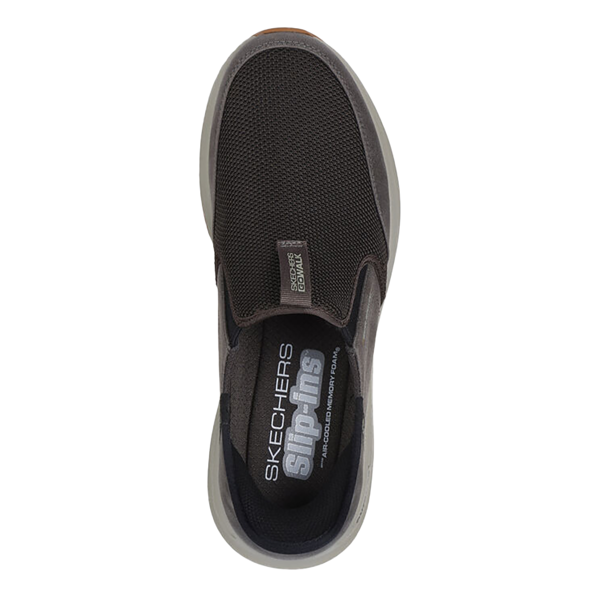 Skechers Go Walk Outdoor - Andes — Brown Textile - Leather — Size 2E — Width 8 — Back View