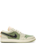 Air Jordan 1 Low Se Craft Sky J Light Olive Sneakers — Light Olive Green — Size US M 9.5 - US W 11 — Front View