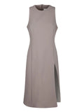 Ami Paris Virgin Wool Midi Dress — Beige — Size XS — Front View