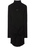 Off White Twist Detail Long Sleeve Minidress — Black/ White — Size S — Front View