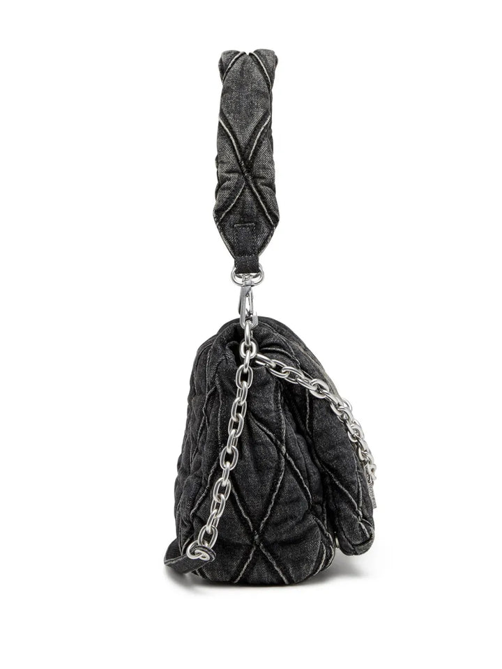 Diesel Charm D L Denim Shoulder Bag — Same as shown — Size One Size — Top View