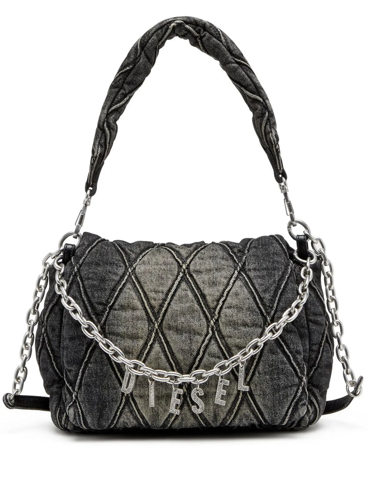 Diesel Charm D L Denim Shoulder Bag — Same as shown — Size One Size — Front View
