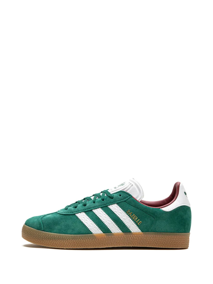 adidas Gazelle Core Green Sneakers — Dark Green/White — Size US M 3.5 - US W 5 — Detail View