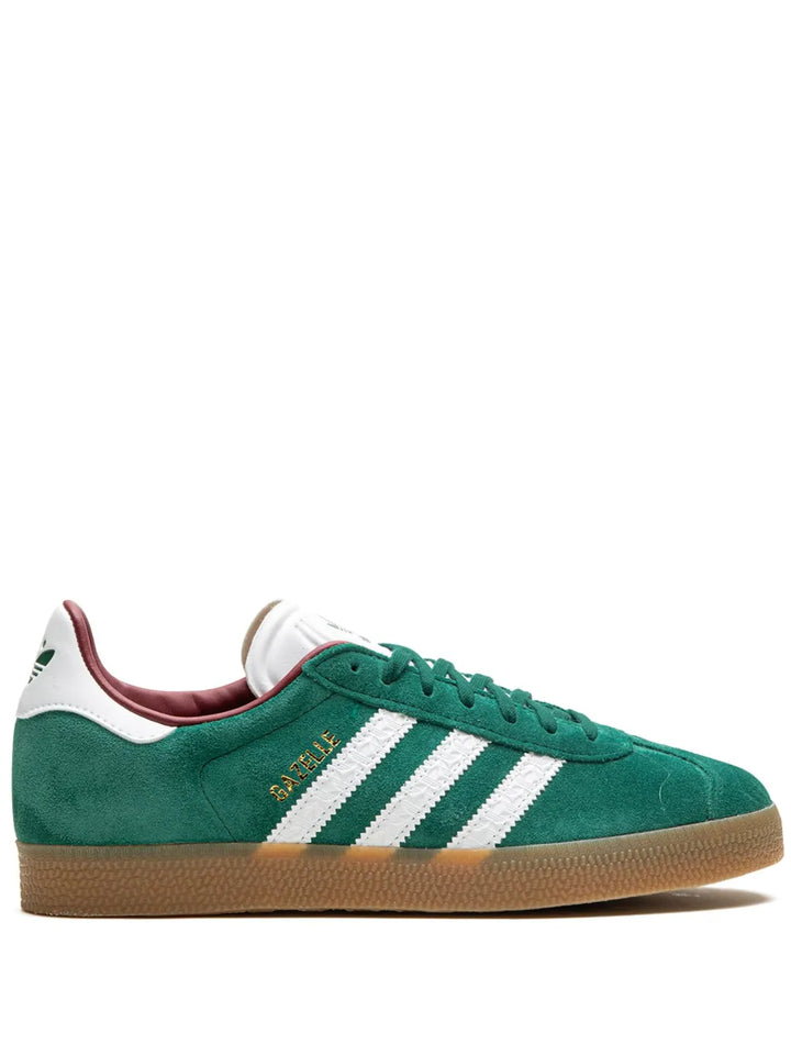 adidas Gazelle Core Green Sneakers — Dark Green/White — Size US M 3.5 - US W 5 — Front View