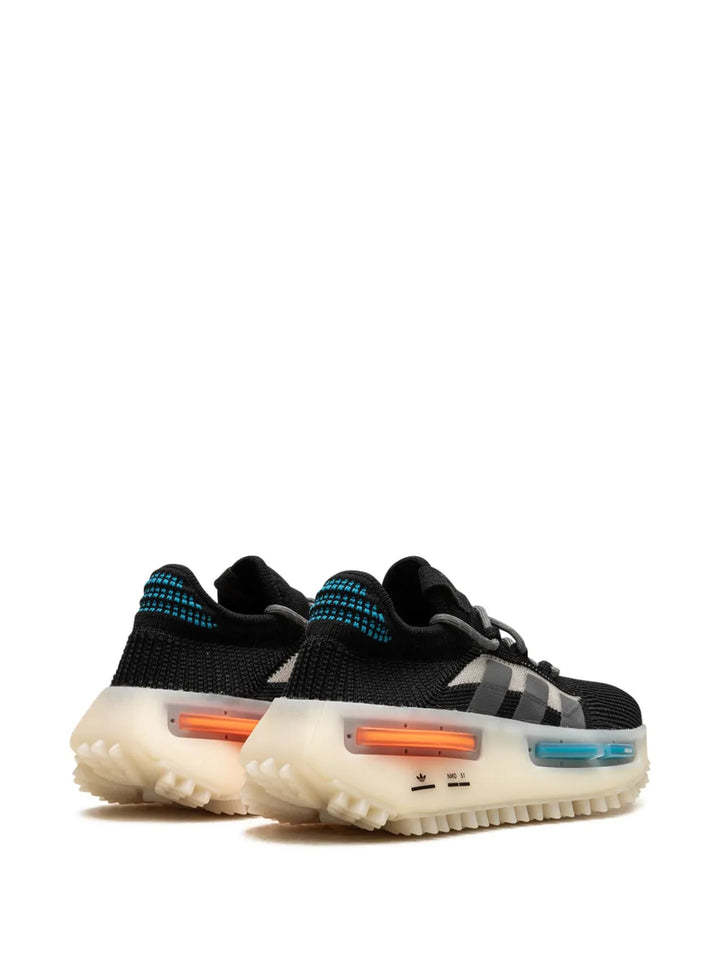 adidas Nmd S1 adidas Nmd S1 Core Black Blue Orange Sneakers — Black/Blue/Orange — Size US M 4.5 - US W 6 — Back View