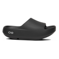 Oofos OOahh+ Slide — Black — Size D — Width 3 M / 5 W — Front View