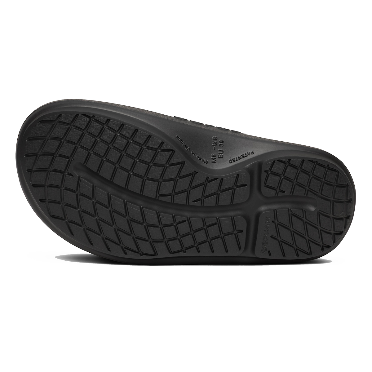 Oofos OOahh+ Slide — Black — Size D — Width 3 M / 5 W — Top View