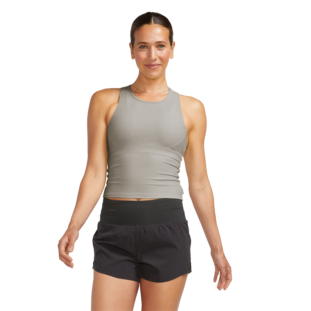 Alwrld ALRN Rib Crop Tank — Black — Size XSmall — Front View