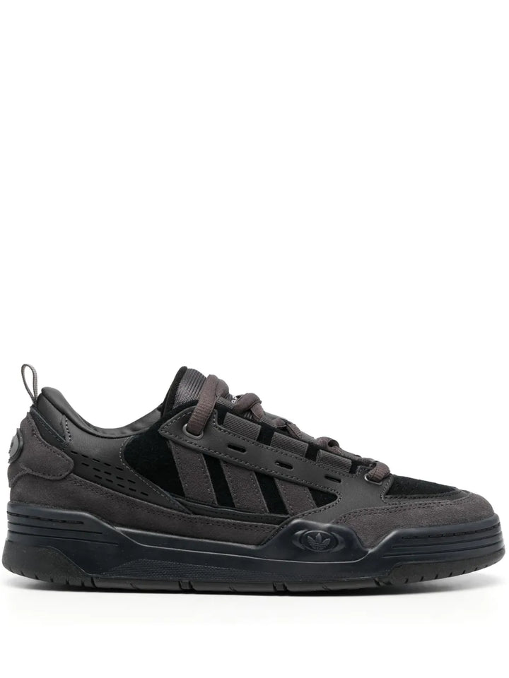 adidas Adi2000 Panelled Suede Sneakers — Jet Black/Cedar Brown — Size US M 3.5 - US W 5 — Front View