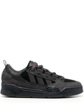 adidas Adi2000 Panelled Suede Sneakers — Jet Black/Cedar Brown — Size US M 3.5 - US W 5 — Front View