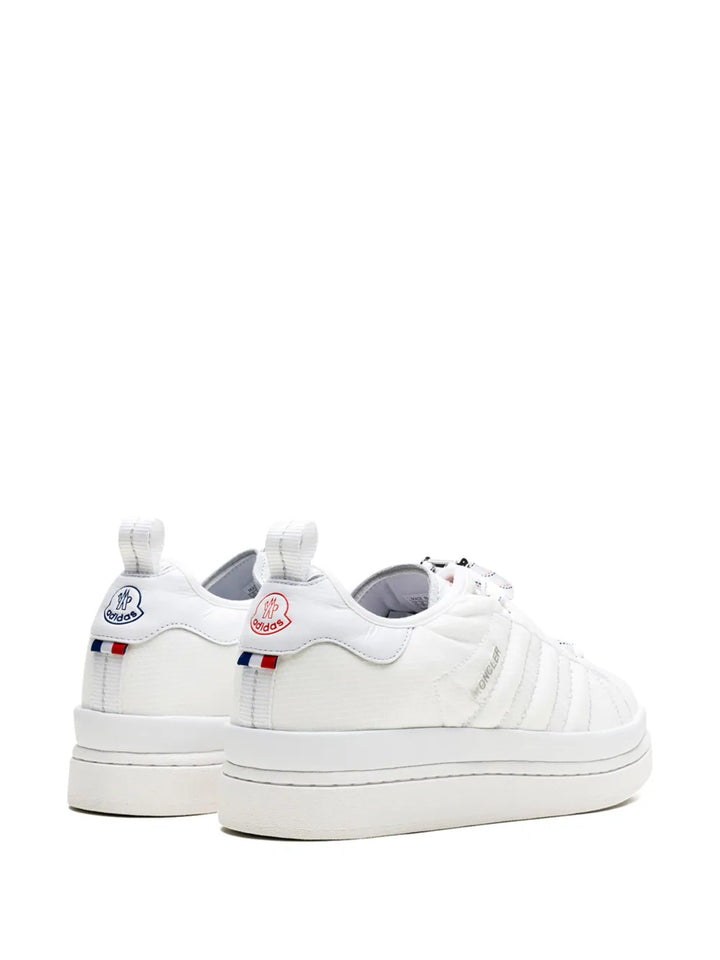 adidas X Moncler Campus Core White Sneakers — White — Size US M 6 - US W 7.5 — Back View