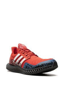 adidas X Marvel Ultra 4D Spider-Man 2 Sneakers — Orange — Size US M 6 - US W 7.5 — Top View
