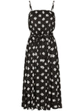 Dolce Gabbana Dg Print Pleated Dress — Black/ White — Size XS — Front View