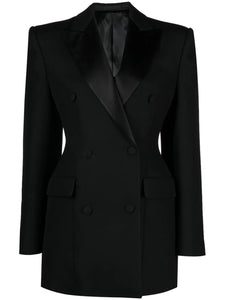 Wardrobenyc Fitted Waistline Double Breasted Blazer Dress — Black — Size XS — Front View