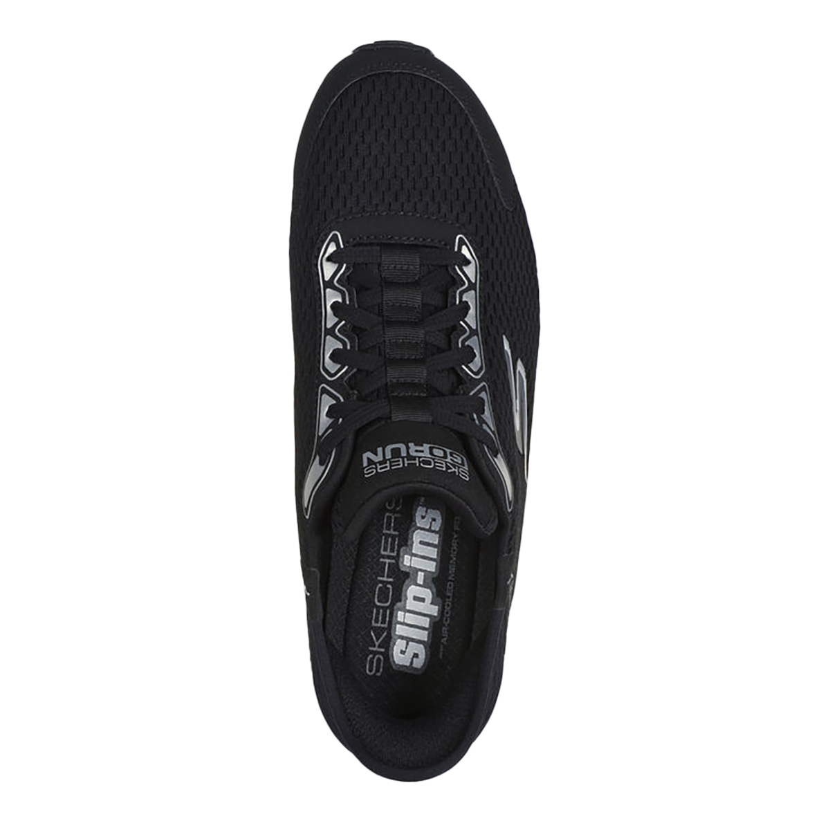 Skechers Go Run Consistent 2.0 - Empowered — Black And White Textile - Synthetic — Size D — Width 9 — Back View