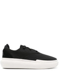 adidas Y-3 Ajatu Court Formal Low-Top Sneakers — Black/White — Size US M 6 - US W 7.5 — Front View