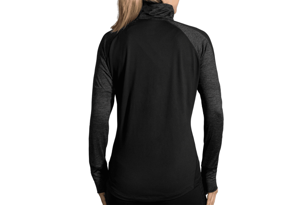 Brooks Dash 1/2 Zip — Black - Heather Black — Size XLarge — Side View