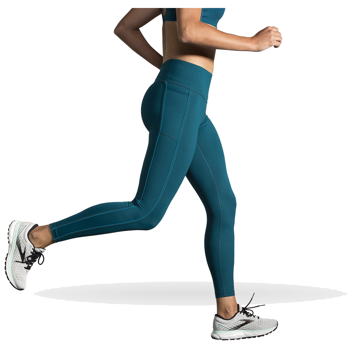 Brooks Greenlight Tight — Black — Size Small — Lifestyle View