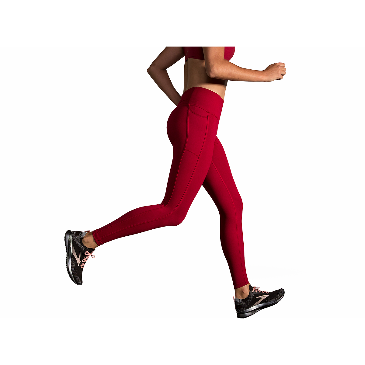 Brooks Greenlight Tight — Black — Size Small — Side View
