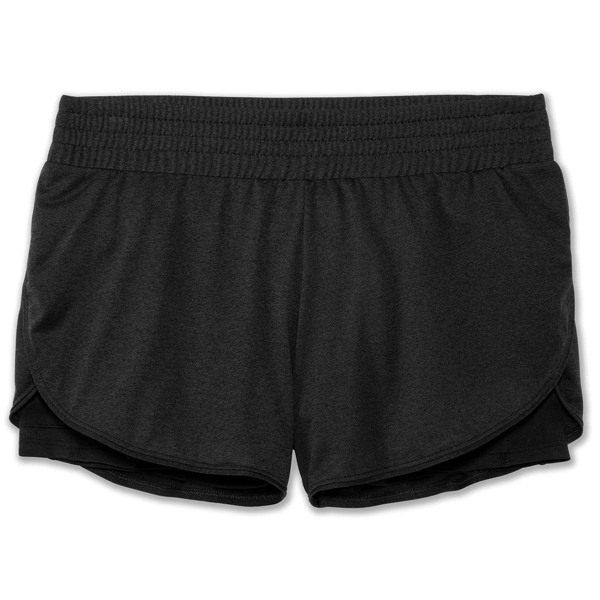Brooks Rep 3" 2-in-1 Short — Heather Asphalt - Black — Size Medium — Side View