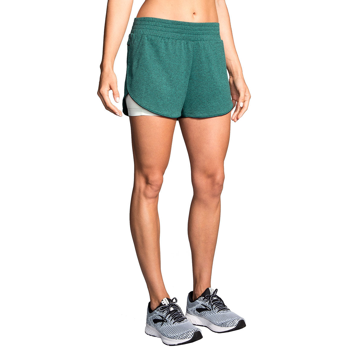 Brooks Rep 3" 2-in-1 Short — Heather Asphalt - Black — Size Medium — Alternate View 9