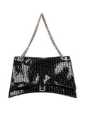 Balenciaga Large Crush Crocodile Effect Shoulder Bag — Same as shown — Size One Size — Front View