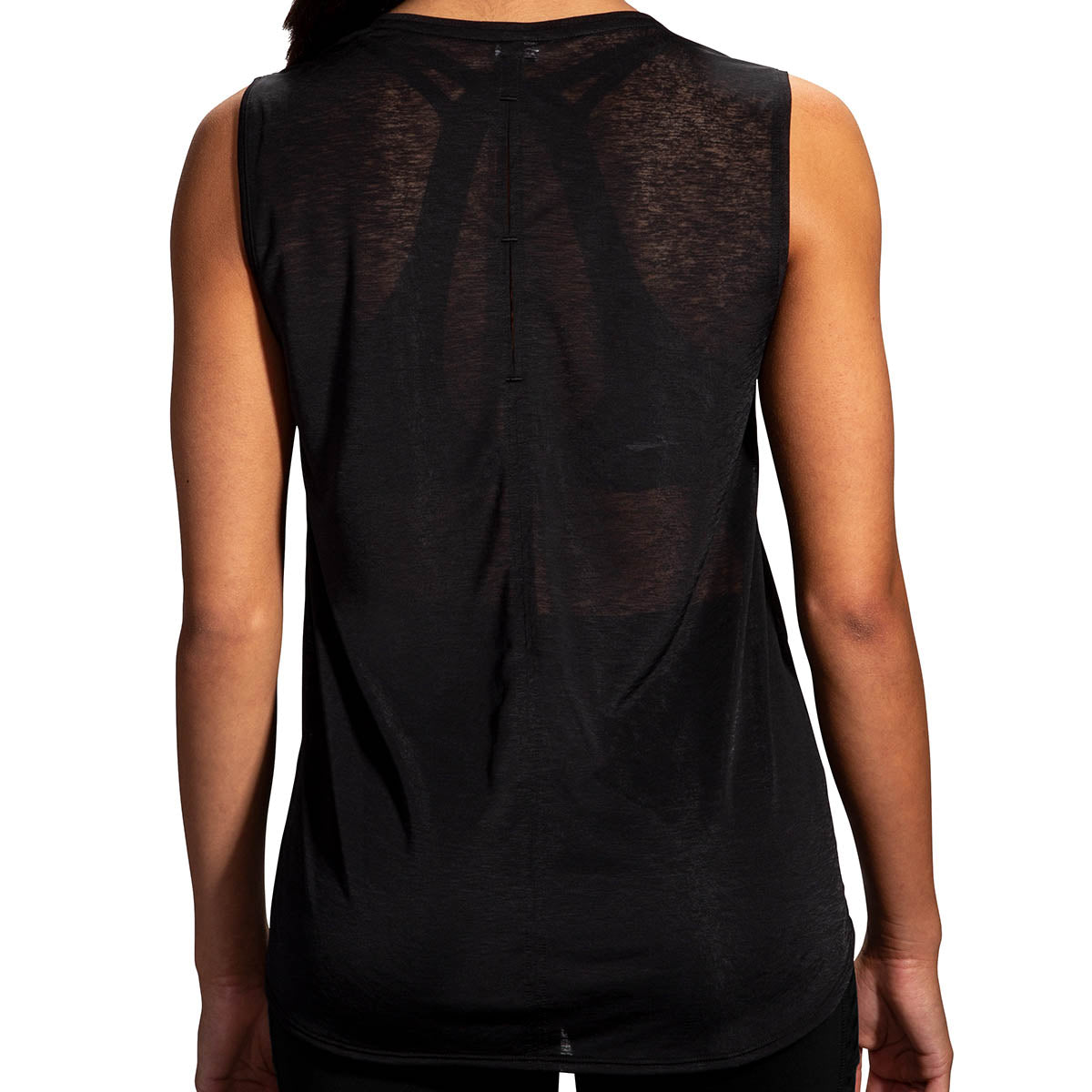 Brooks Spirit Tank — White Jacquard - Nectar — Size Medium — Back View