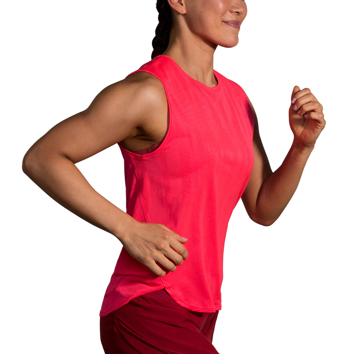 Brooks Spirit Tank — White Jacquard - Nectar — Size Medium — Detail View