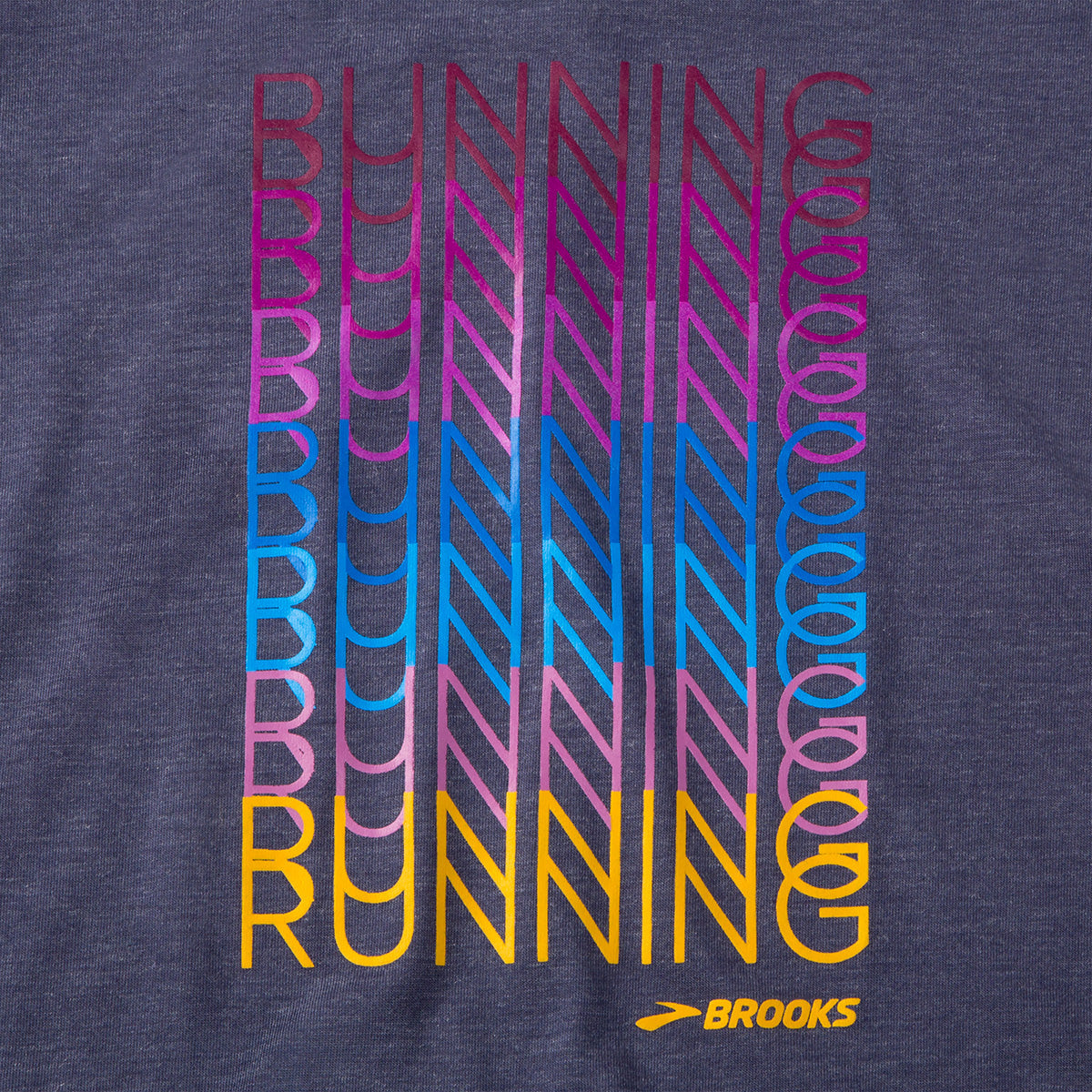 Brooks Distance Graphic Shortsleeve — Heather Ash - Run Happy — Size Small — Alternate View 8