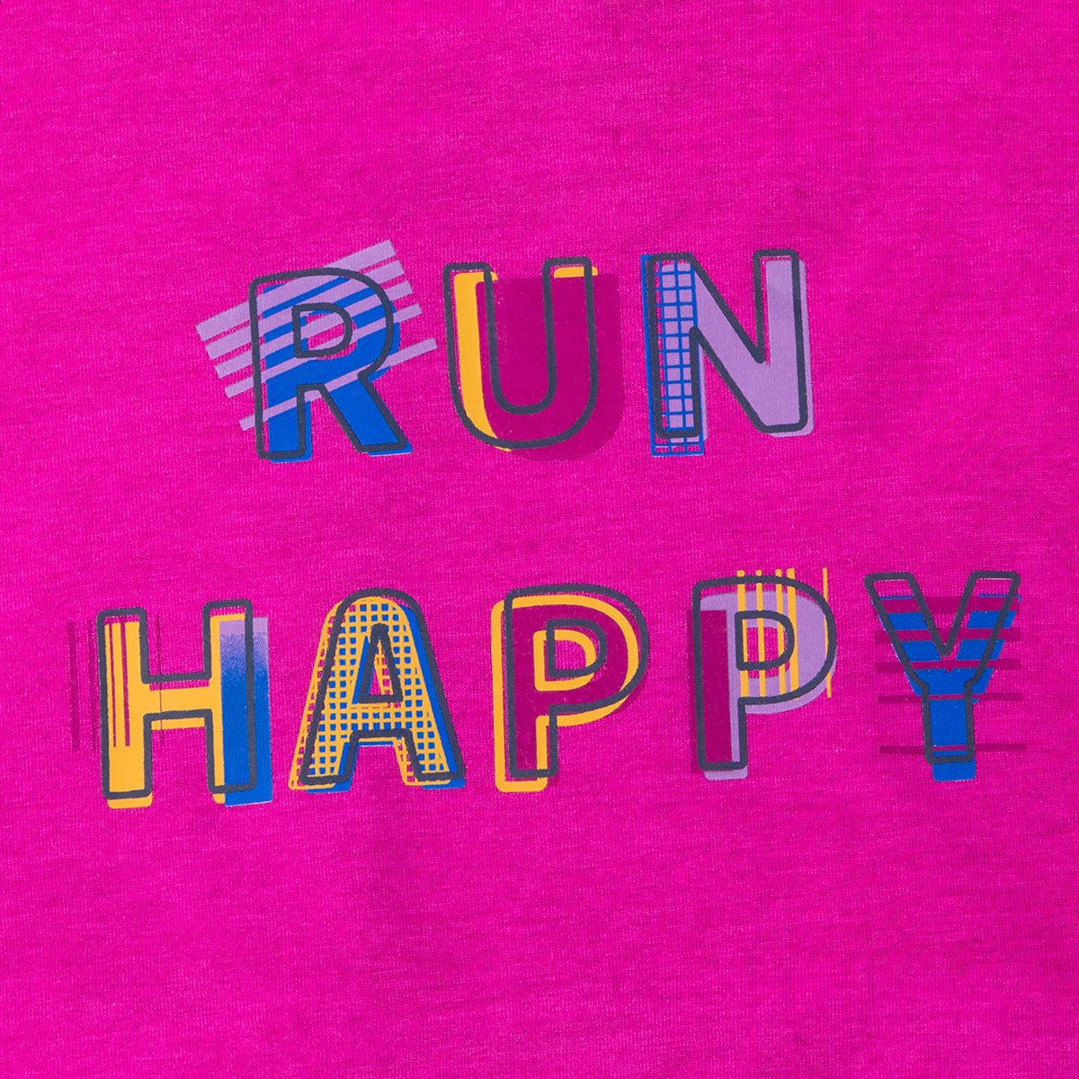 Brooks Distance Graphic Shortsleeve — Heather Ash - Run Happy — Size Small — Top View