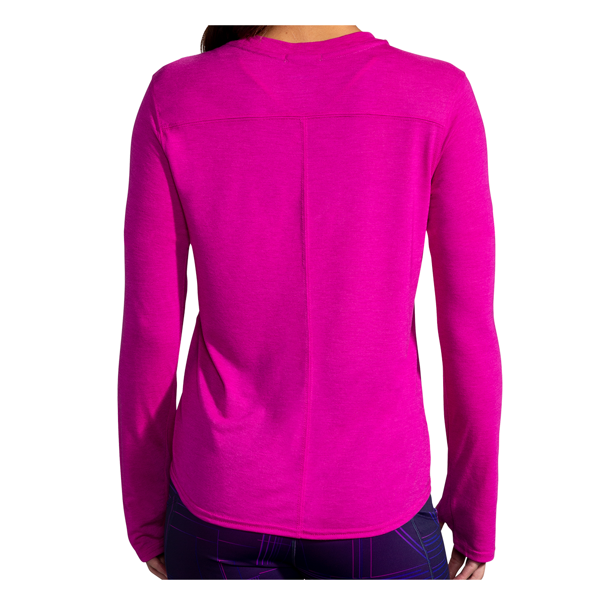Brooks Distance Longsleeve — Heather Magenta — Size Small — Back View