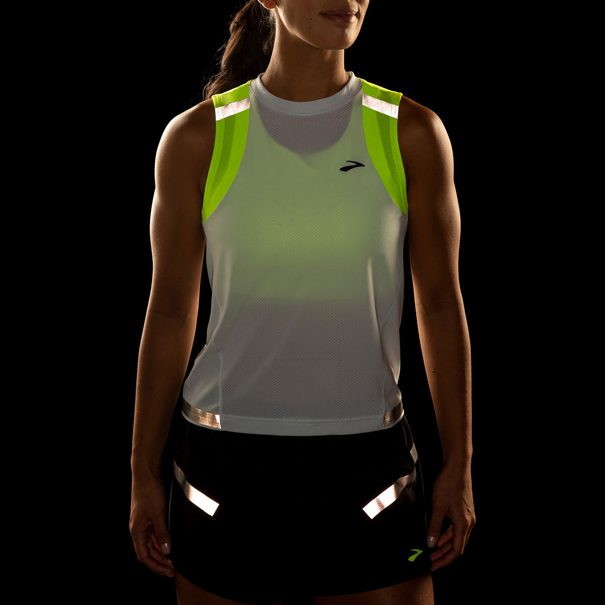 Brooks Carbonite Tank — Icy Grey - Nightlife Jacquard — Size XSmall — Side View