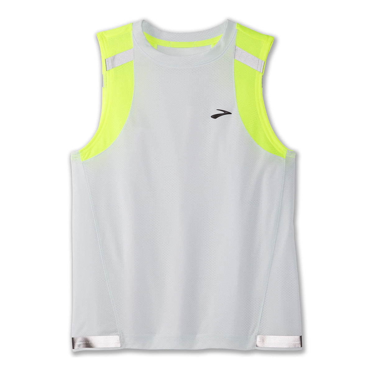 Brooks Carbonite Tank — Icy Grey - Nightlife Jacquard — Size XSmall — Top View