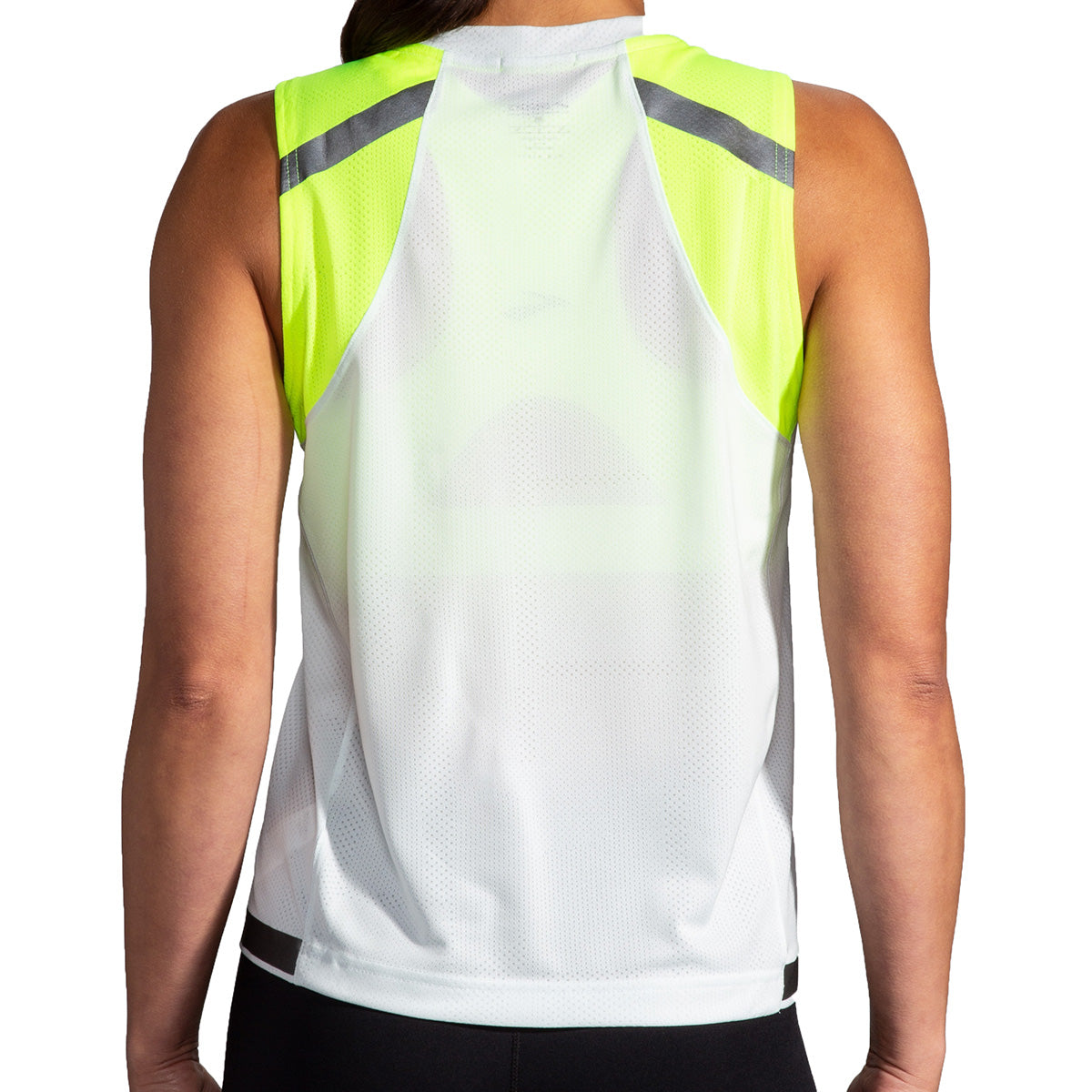 Brooks Carbonite Tank — Icy Grey - Nightlife Jacquard — Size XSmall — Back View