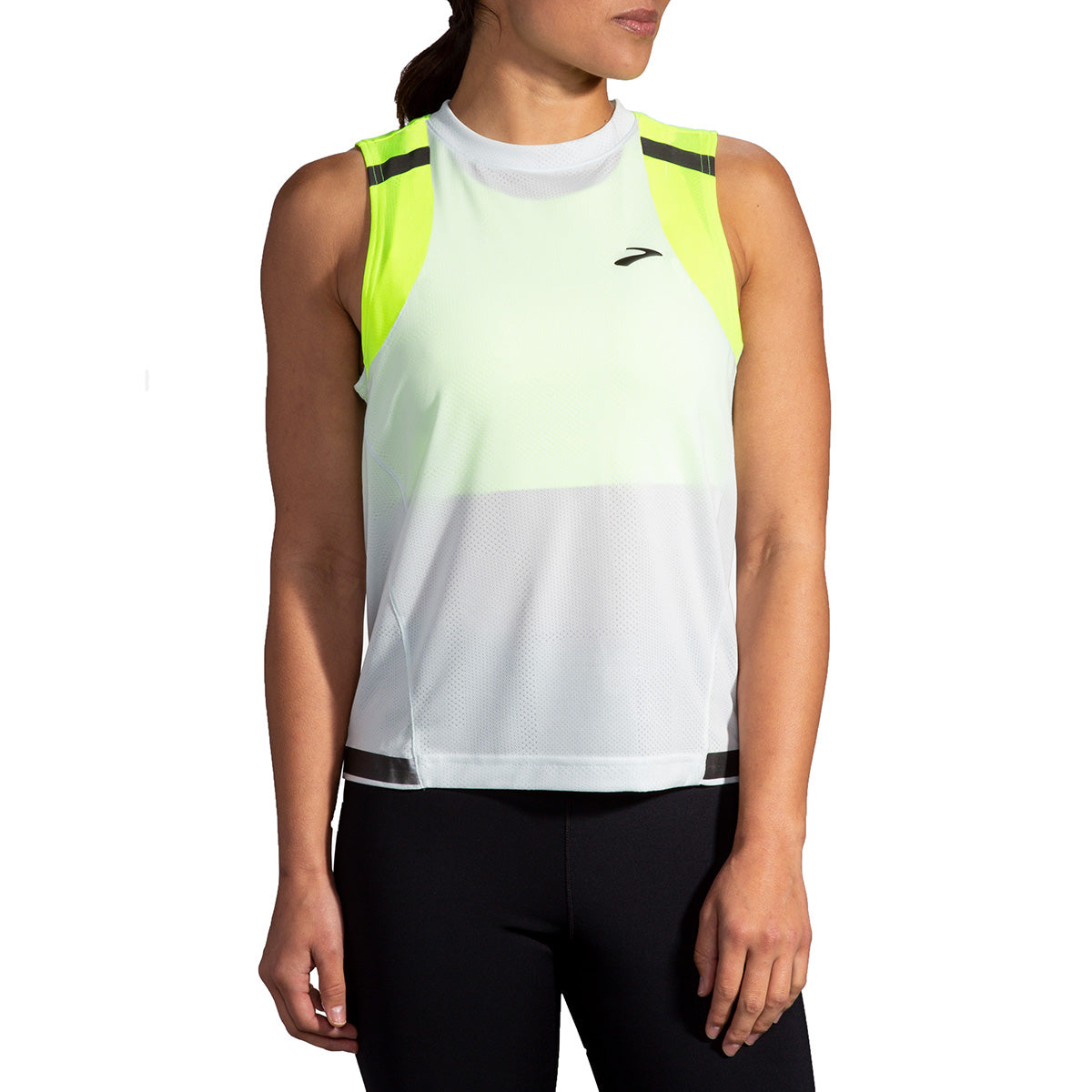Brooks Carbonite Tank — Icy Grey - Nightlife Jacquard — Size XSmall — Front View