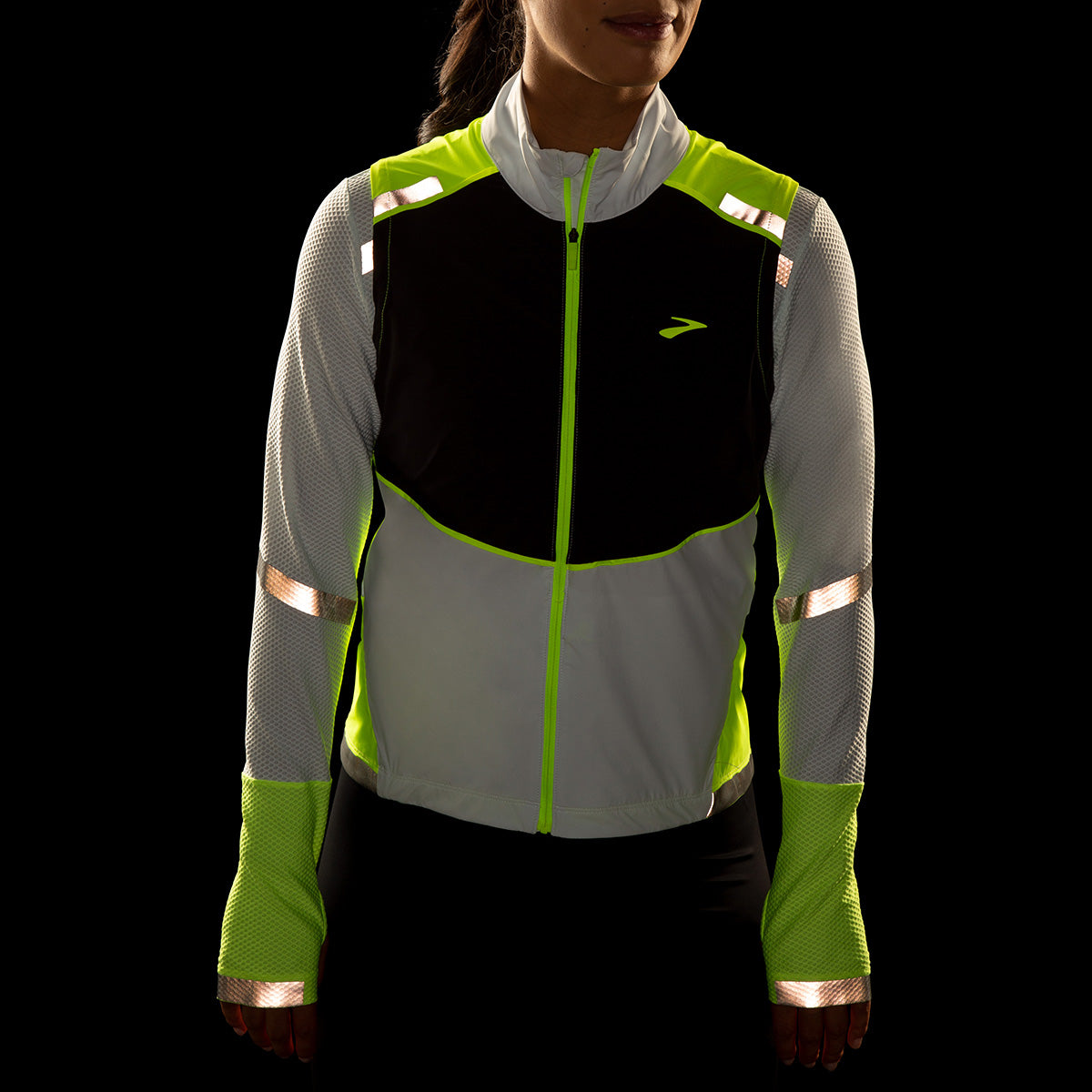 Brooks Carbonite Vest — Icy Grey - Black - Nightlife — Size XSmall — Side View