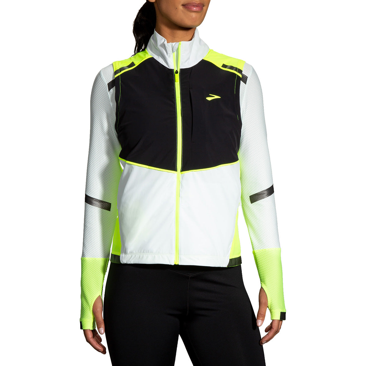 Brooks Carbonite Vest — Icy Grey - Black - Nightlife — Size XSmall — Front View